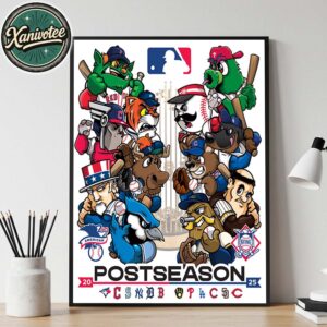 2025 MLB Postseason Poster Lineup Cartoon Showdown of the Playoff Teams Home Decor Poster Canvas