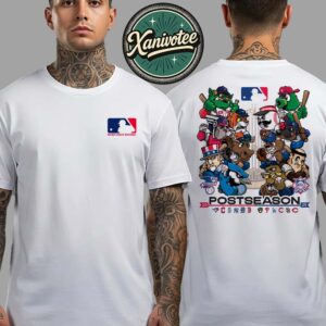 2025 MLB Postseason Poster Lineup Cartoon Showdown of the Playoff Teams Two Sided Print Unisex T-Shirt
