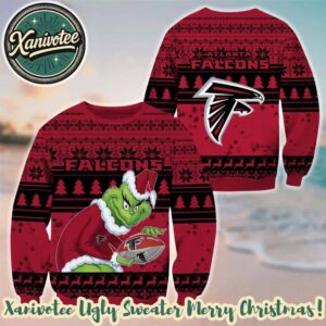 Atlanta Falcons NFL x Grinch 2025 Gift For Man And Women Ugly Christmas Sweater