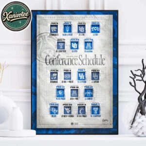 BYU Cougars Men’s Basketball Big 12 Conference 2025-26 Schedule Season Home Decor Poster Canvas
