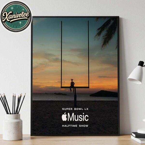 Bad Bunny Apple Music Poster Halftime Show Super Bowl LX 2026 Home Decor Poster Canvas