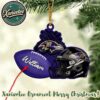 Atlanta Falcons NFL Helmet With Rugby Football Custom Name Decoration 2025 Christmas Ornament