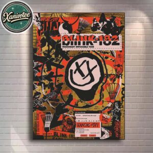 Blink 182 Kansas City Missouri Missionary Impossible Tour 2025 Show Poster At T-Mobile Center On September 27 2025 Home Decor Poster Canvas