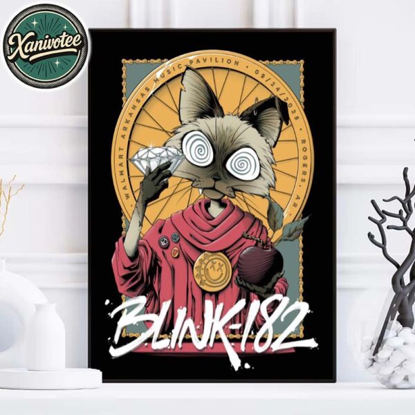 Blink-182 Rogers AR Poster Show Missionary Impossible 2025 Tour At Walmart Arkansas Music Pavilion On September 24 2025 Home Decor Poster Canvas