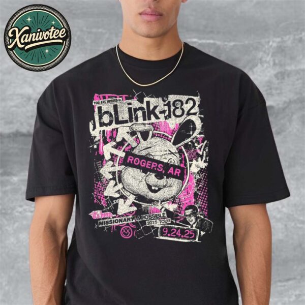 Blink-182 Rogers AR Tee Missionary Impossible 2025 Tour At Walmart Arkansas Music Pavilion On September 24 2025 Unisex T-Shirt