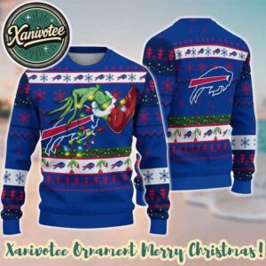 Buffalo Bills With Special Grinchs Hand Football Gift For Family 2025 NFL Christmas Ugly Sweater