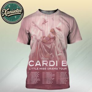 Cardi B Little Miss Drama Tour 2026 Dates List Kicks Off In Palm Desert CA On February 11 2026 All Over Print T-Shirt