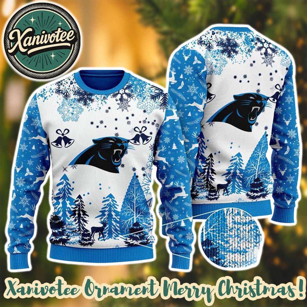 Carolina Panthers Logo Football Team Special NFL Knitting Chirstmas Pattern Holiday Ugly Sweater 2025