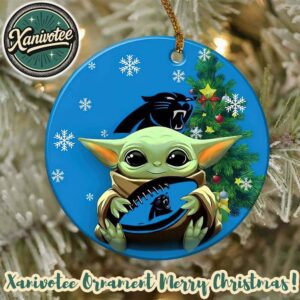 Carolina Panthers x Baby Yoda NFL Christmas 2025 Tree Decoration Ornament