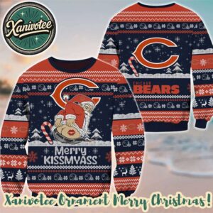 Chicago Bears x Santa Claus Merrykissmyass Funny NFL Ugly Christmas Sweater Gift For Holiday 2025