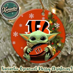 Cincinnati Bengals NFL x Baby Yoda Personalized Christmas 2025 Tree Decoration Holiday Christmas Ornament
