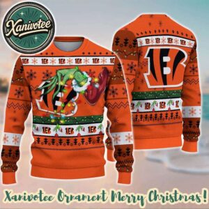 Cincinnati Bengals With Special Grinchs Hand Football 2025 Gift For Man And Women Ugly Christmas Sweater