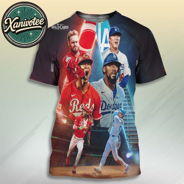 Cincinnati Reds Vs Los Angeles Dodgers Matchup In 2025 MLB Wild Card On October 1 2025 All Over Print T-Shirt