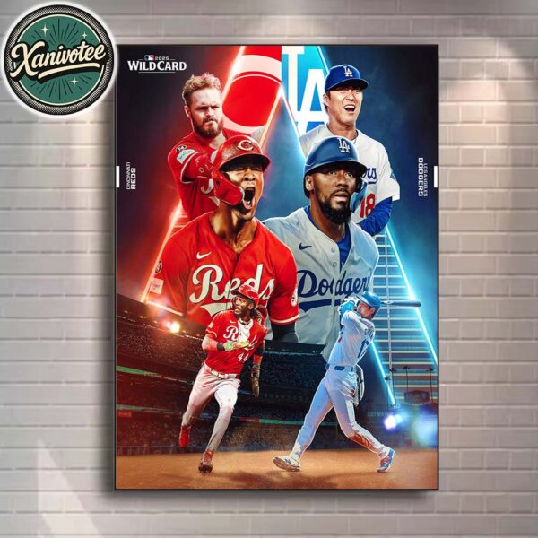 Cincinnati Reds Vs Los Angeles Dodgers Matchup In 2025 MLB Wild Card On October 1 2025 Home Decor Poster Canvas