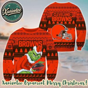 Cleveland Browns Football x Grinch NFL 2025 Gift For Man And Women Ugly Christmas Sweater