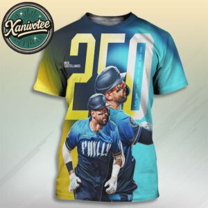 Congats To Nick Castellanos Team Philadelphia Phillies On Reaching 250 Career Home Runs MLB All Over Print T-Shirt
