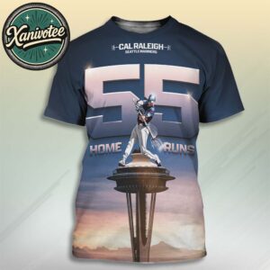 Congrats Cal Raleigh Breaks Mickey Mantle Switch-hit HR Record 55 All Over Print Shirt