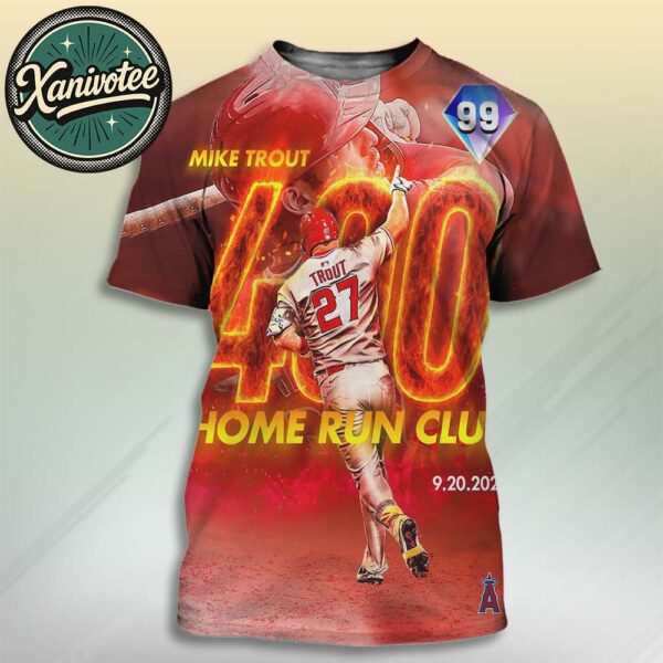 Congrats Mike Trout Joins The 400 Home Run Club In MLB History All Over Print T-Shirt