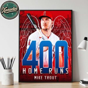 Congrats Mike Trout Named To Reach 400 Career Home Runs Home Decor Poster Canvas
