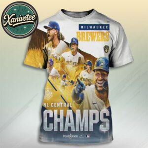 Congrats Milwaukee Brewers Are NL Central Champions 2025 MLB Postseason All Over Print T-Shirt