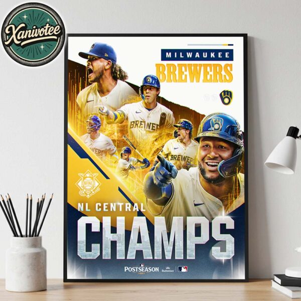 Congrats Milwaukee Brewers Are NL Central Champions 2025 MLB Postseason Home Decor Poster Canvas
