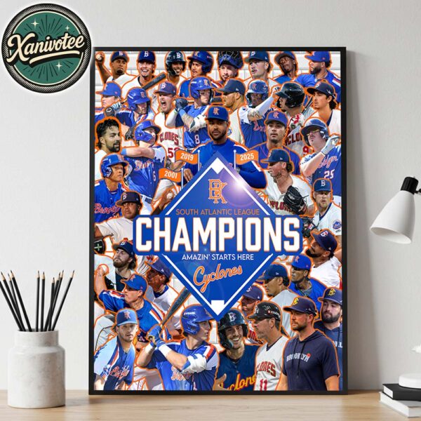 Congrats The Brooklyn Cyclones Are Your 2025 South Atlantic League Champions Home Decor Poster Canvas