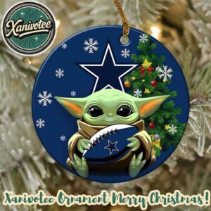 Dallas Cowboy NFL x Baby Yoda Personalized Christmas 2025 Tree Decoration Holiday Christmas Ornament