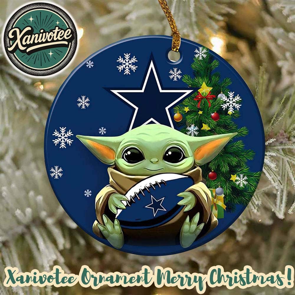 Dallas Cowboy NFL x Baby Yoda Personalized Christmas 2025 Tree Decoration Holiday Christmas Ornament