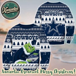 Dallas Cowboys Football x Grinch NFL Xmas Day 2025 Ugly Christmas Sweater