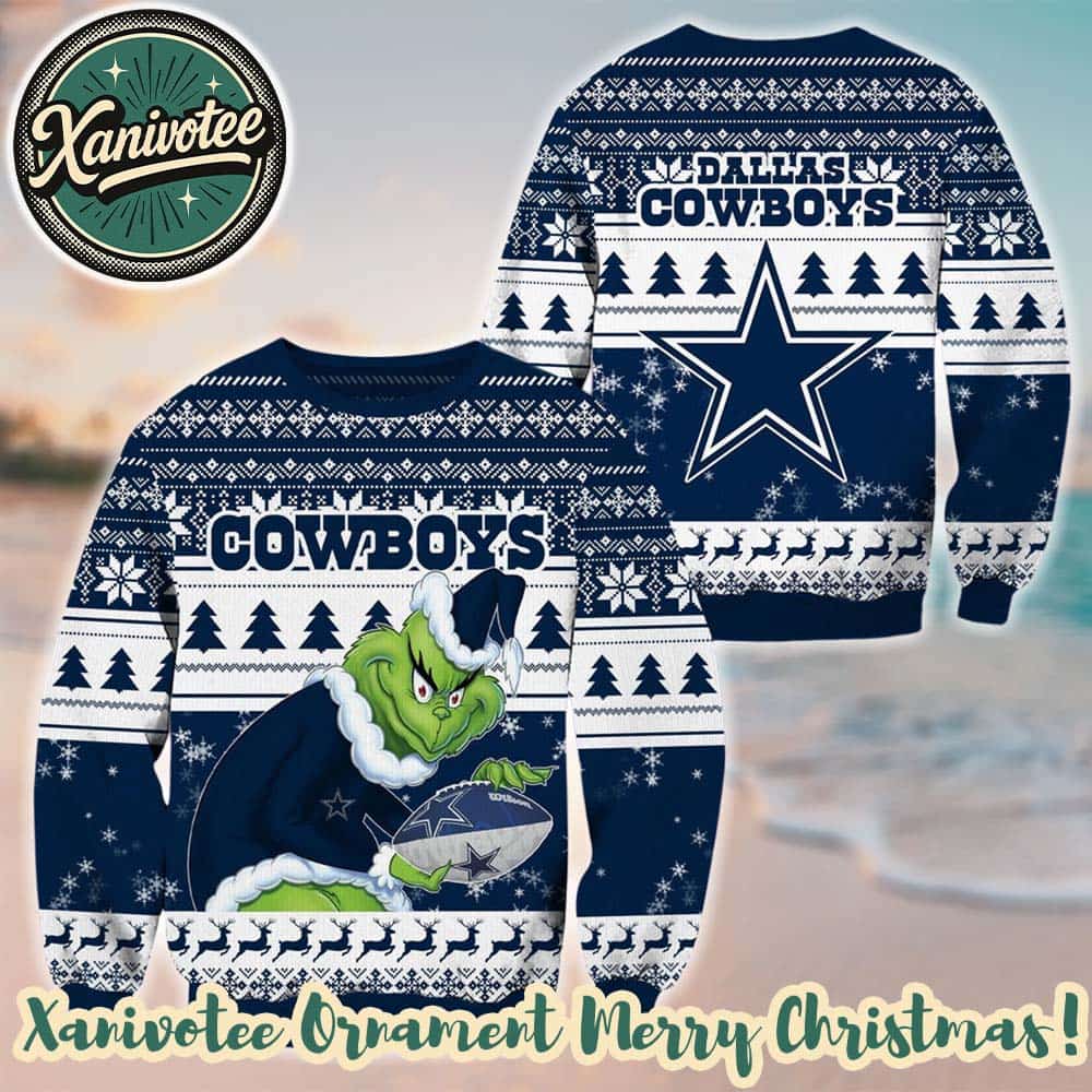 Dallas Cowboys Football x Grinch NFL Xmas Day 2025 Ugly Christmas Sweater