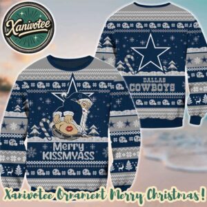 Dallas Cowboys x Santa Claus Merrykissmyass Funny 2025 Christmas Ugly Sweater