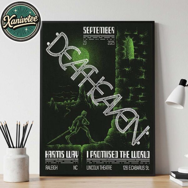 Deafheaven Raleigh NC 2025 Tour Poster For September 23 2025 At Lincoln Theatre Home Decor Poster Canvas