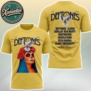 Deftones San Diego CA 2025 Poster Tee For Dia De Los Sixth Annual At Petco Park On November 1st 2025 Two Sided Print Unisex T-Shirt