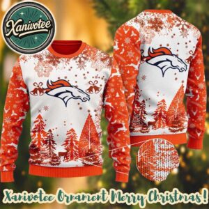 Denver Broncos Logo Football Team NFL Special Xmas 2025 Knitting Pattern Holiday Ugly Sweater