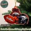 Detroit Lions NFL Helmet With Rugby Football Custom Name Personalized Christmas 2025 Tree Decoration Holiday Christmas Ornament