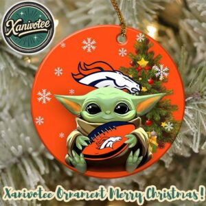 Denver Broncos NFL x Baby Yoda Personalized Christmas 2025 Tree Decoration Holiday Christmas Ornament