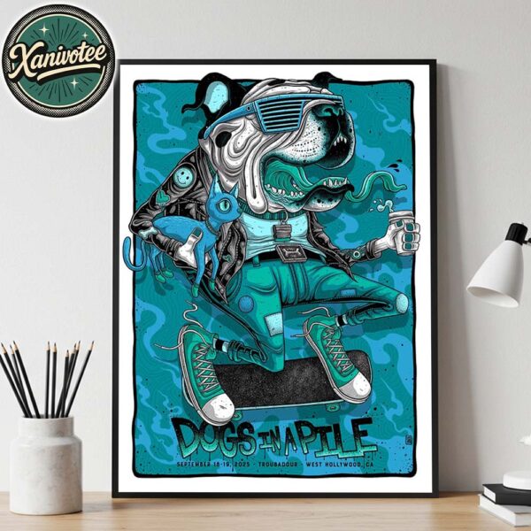 Dogs In A Pile West Hollywood California Two Night Poster For September 18th And 19th 2025 At Troubnadour Home Decor Poster Canvas