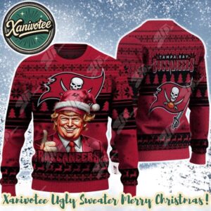 Donald Trump 2025 x Tampa Bay Buccaneers Team NFL Ugly Christmas Sweater Gift For Holiday