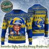 Donald Trump x Los Angeles Chargers Team NFL Knitting Chirstmas Pattern Holiday Ugly Sweater 2025