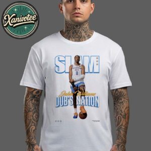 Dubs Nation Jalen Williams From Oklahoma City Thunder Digital Cover Tee SLAM 258 White Unisex T-Shirt