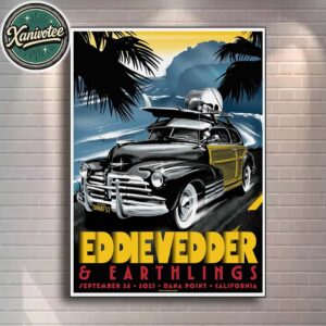 Eddie Vedder And Earthlings Poster For Tonight In California At Dana Point On September 26 2025 Home Decor Poster Canvas