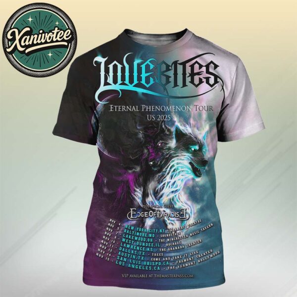 Edge Of Paradise Eternal Phenomenon Tour US 2025 For November Dates List All Over Print T-Shirt