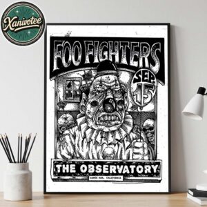 Foo Fighters Poster Show For Santa Ana California At The Observatory On September 15th 2025 Home Decor Poster Canvas