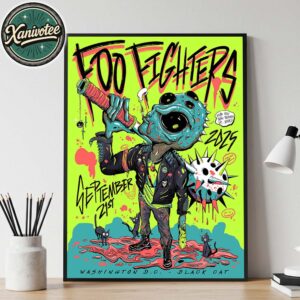 Foo Fighters Washington DC Tour 2025 Show Poster At Black Cat On September 21st 2025 Home Decor Poster Canvas