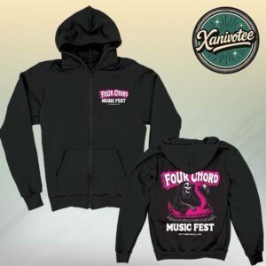 Four Chord Music Festival 11 2025 Flamingo Reaper Tee Pittsburgh PA On September 13 And 14 2025 Two Sided Print Zip Hoodie T-Shirt