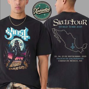 Ghost Cowboy Pap Ciudad De Mexico MX  2025 Tee For Palacio de los Deportes On 23 24 And 25 Septiembre Skeletour World Tour 2025 T-Shirt