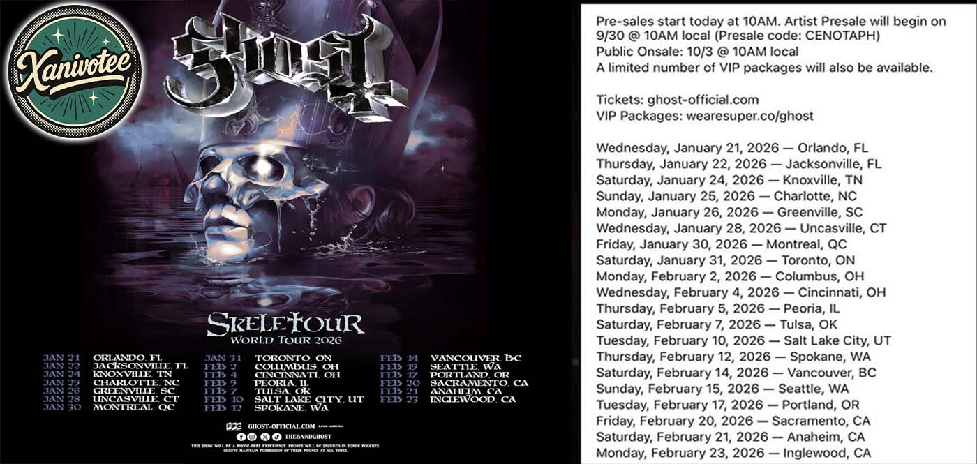 Ghost Skeletour World Tour 2026 Tour Dates, Tickets, No Phone Policy & Must Have Merch