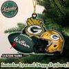 Detroit Lions NFL Helmet With Rugby Football Custom Name Personalized Christmas 2025 Tree Decoration Holiday Christmas Ornament
