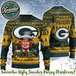 Green Bay Packers Team NFL x Donald Trump Ugly Christmas Sweater For Holiday 2025 Xmas Gifts
