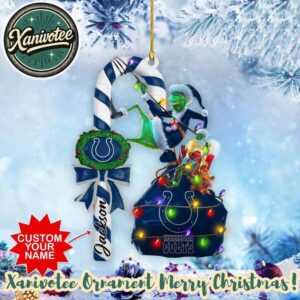 Grinch x NFL Indianapolis Colts Football Team 2025 Personalized Keepsake Christmas Ornament
